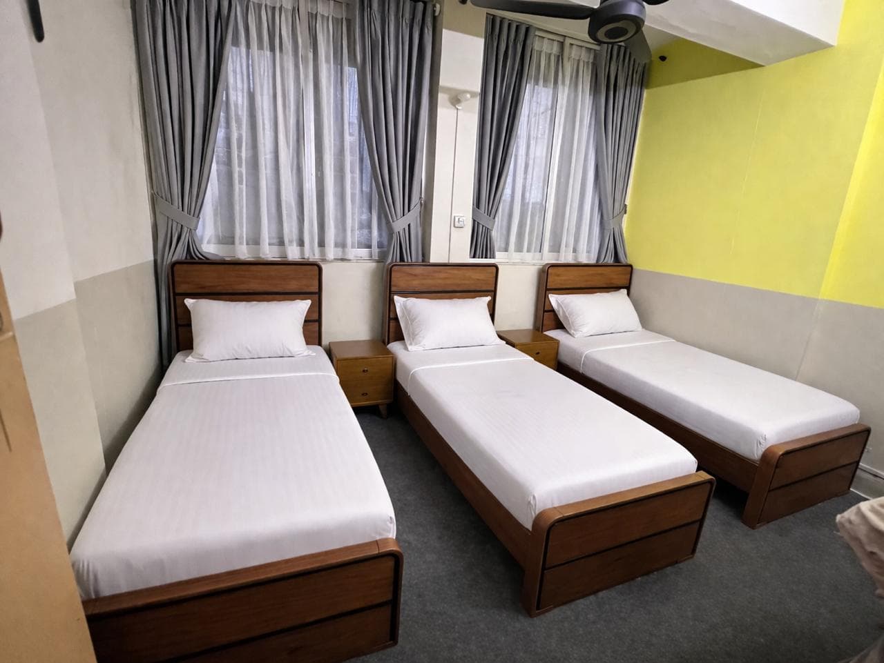 comfortable living in our Three Seater VIP Luxury Room, designed for students and professionals. The room features comfortable beds, spacious cupboards, and a clean environment to ensure a pleasant and productive stay